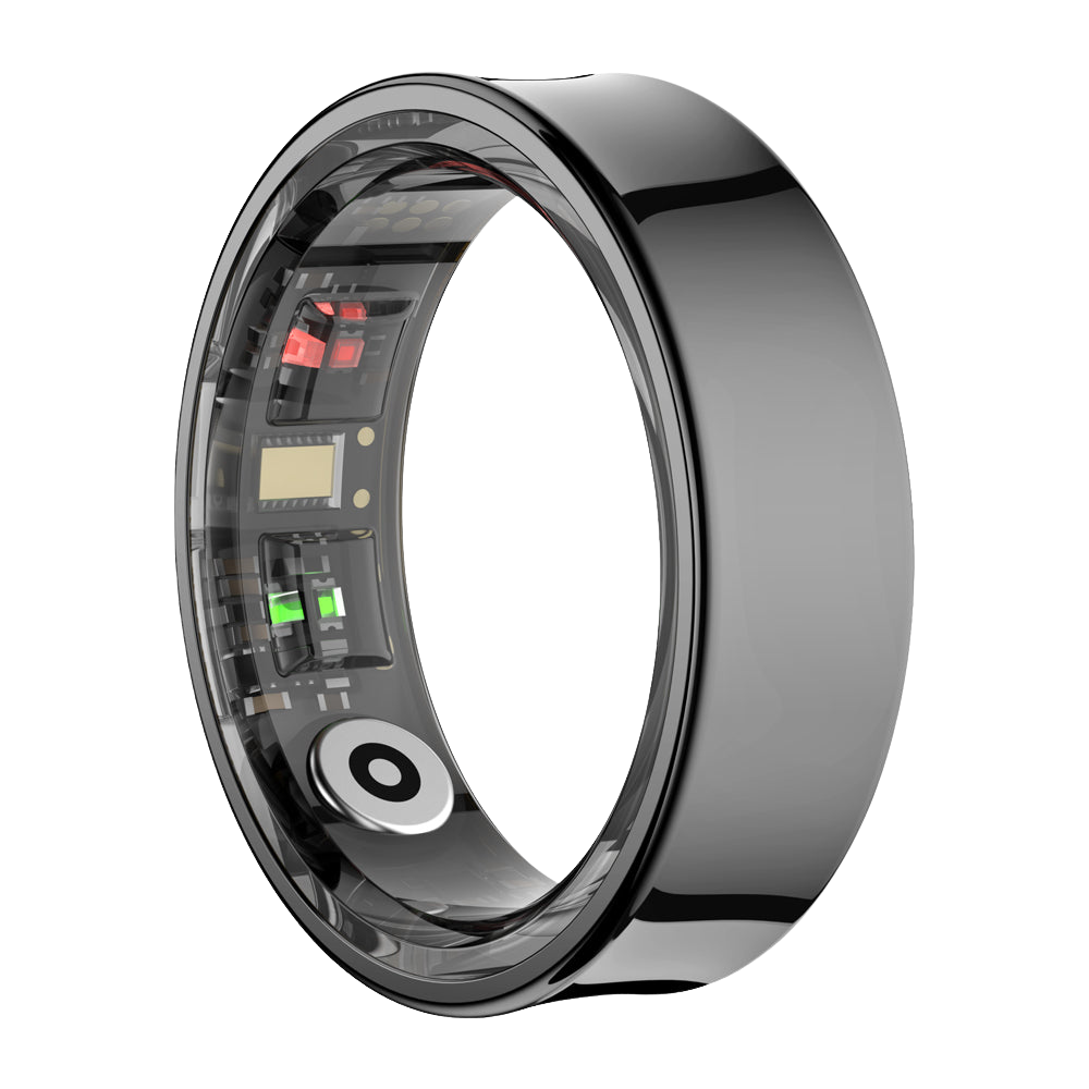 Anello intelligente COLMi R09 per il monitoraggio della frequenza cardiaca e dell'ossigeno nel sangue, design impermeabile.