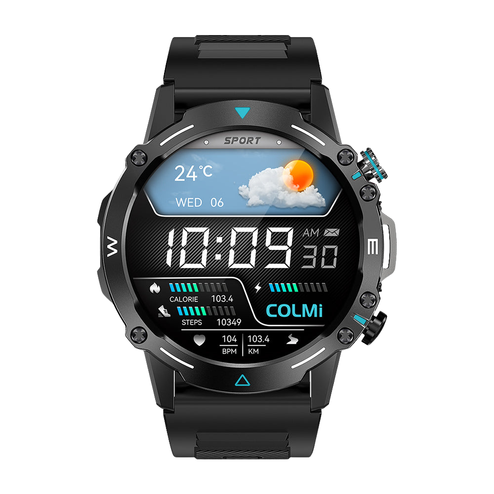 Smartwatch Colmi M42 nero dal design sottile, con oltre 100 modalità sportive e 10 giorni di autonomia della batteria.