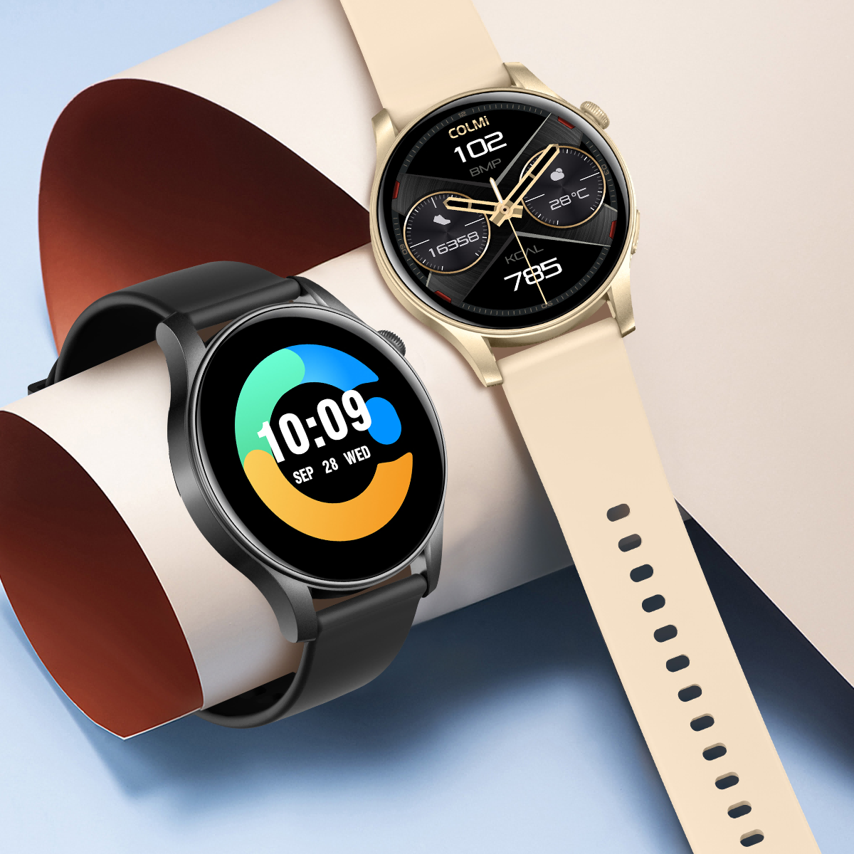 Smartwatch Colmi V73 con ampio display AMOLED, ideale per il fitness.