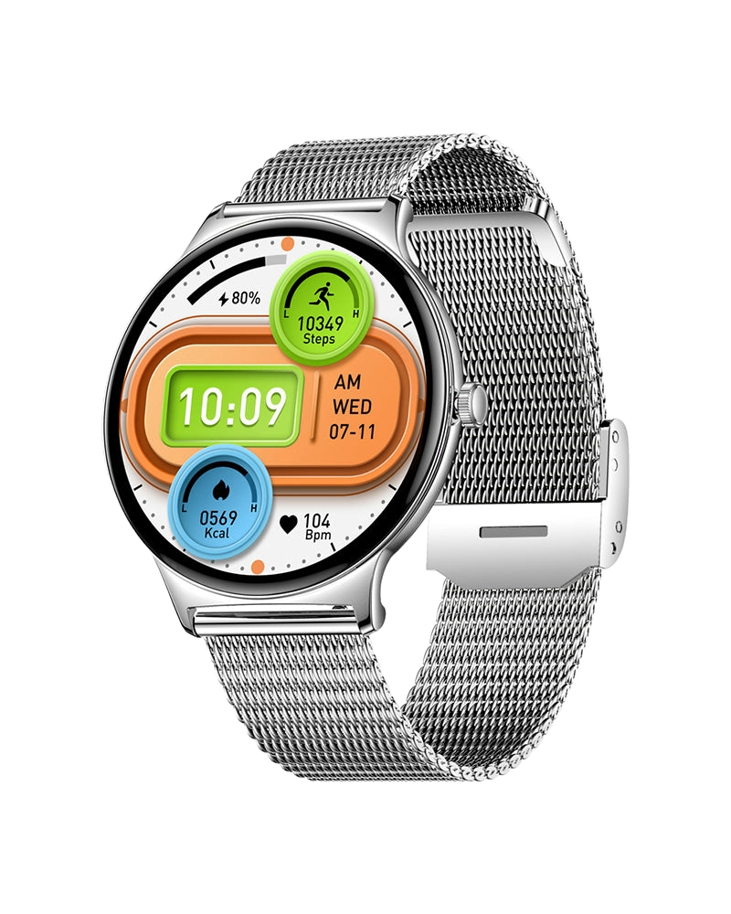 Smartwatch Colmi V89 con display AMOLED, colore argento.