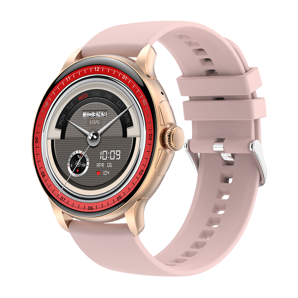 Smartwatch COLMI V72 con elegante display AMOLED, monitoraggio dell'attività fisica e impermeabilità IP68, colore rosa.