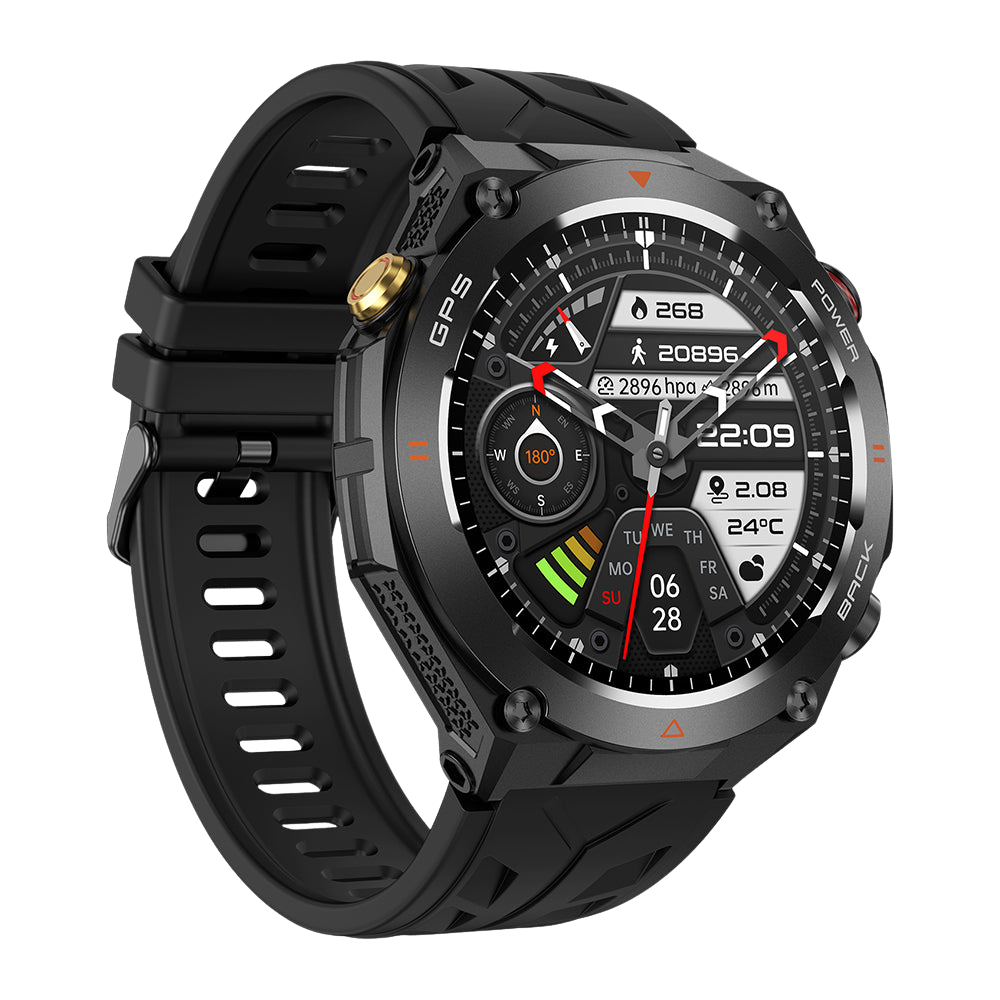 COLMI V75 Smartwatch GPS Robusto Tracker per Attività all'Aperto Nero Sinistra
